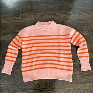 La Ligne Pink and Orange Striped Turtleneck Sweater